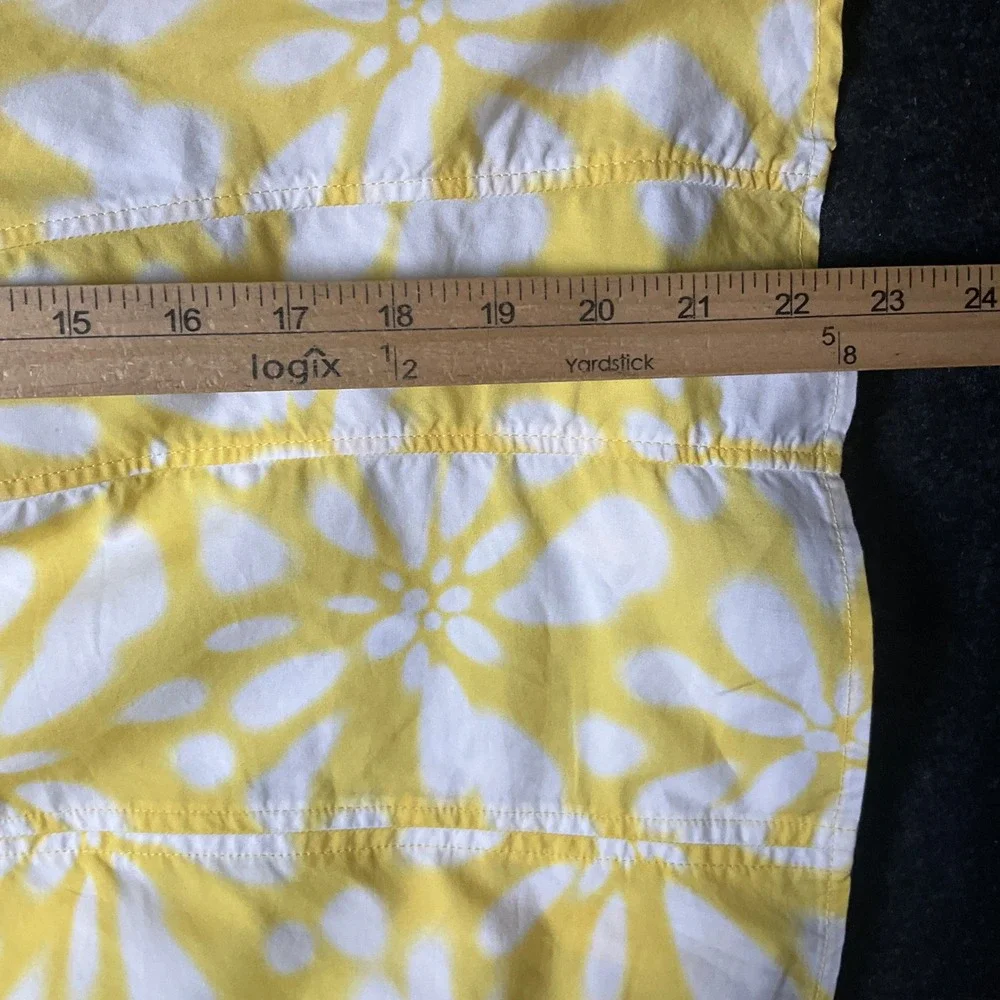 Banana Republic Blouse Sz 20 Yellow Cotton Floral Puff Sleeve Boho Bold Sunny